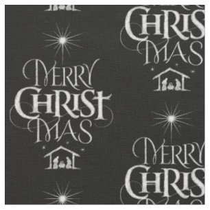 Merry Christ Mas Christlicher Weihnachts-Schwarze Stoff