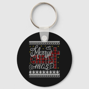 Merry Christ Mas Jesus Christlich Pajamas Ugly Chr Schlüsselanhänger