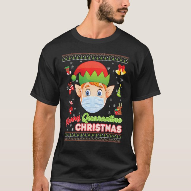 Merry Christ Mask Santa Elf Gesicht Maske Weihnach T-Shirt (Vorderseite)