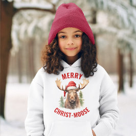 Merry Christ-moose Funny Christmas Moose Hoodie
