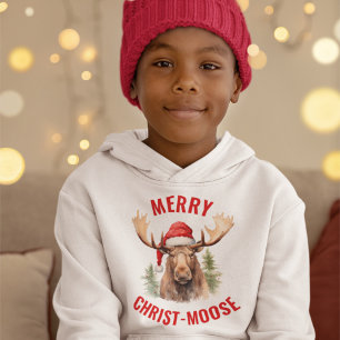 Merry Christ-moose Funny Christmas Moose Hoodie