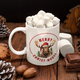 Merry Christ-moose Funny Christmas Moose Kaffeetasse