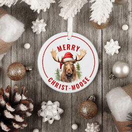 Merry Christ-moose Funny Christmas Moose Keramik Ornament