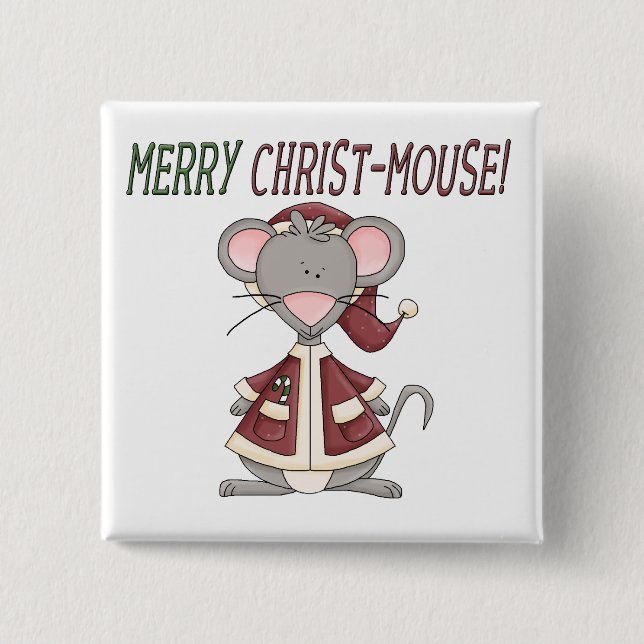 Merry Christ-Mouse-T - Shirt und Geschenke Button (Vorderseite)