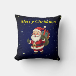 Merry Christams Santa Throw Pillow Kissen