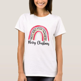 Merry Christma rosa Regenbogen T-Shirt