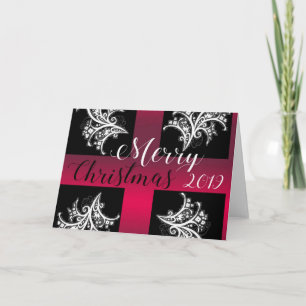 Merry Christmas 2019 in black, red and white Karte