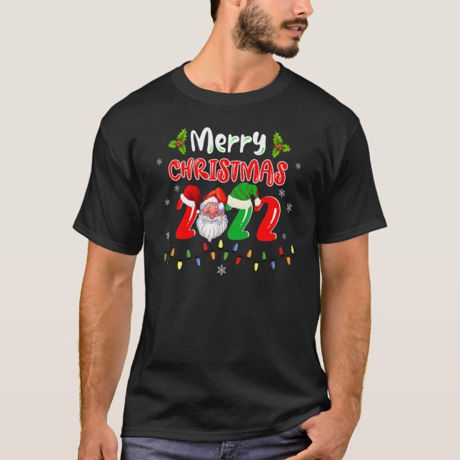 Merry Christmas 2022 Team Santa Elf Squad Pajamas  T-Shirt (Vorderseite)