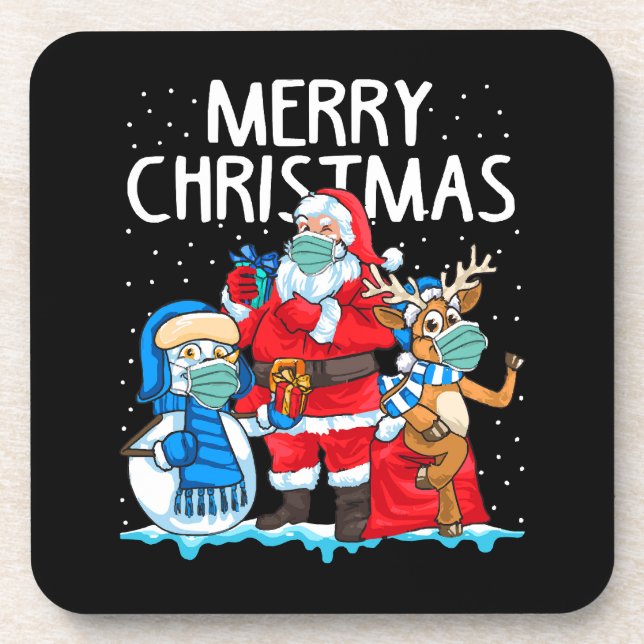 Merry Christmas 2023 Getränkeuntersetzer (Vorderseite)