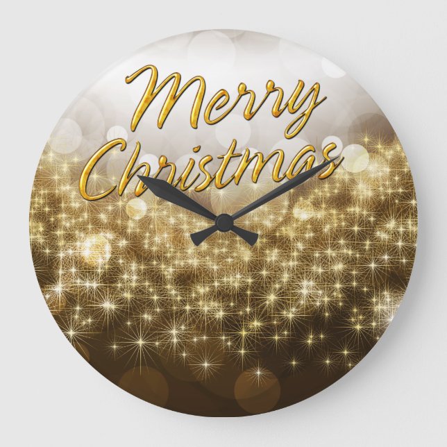Merry Christmas 22 Wall Clock Große Wanduhr (Vorderseite)