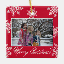 Merry Christmas 2 Foto von Red und White Snowflake