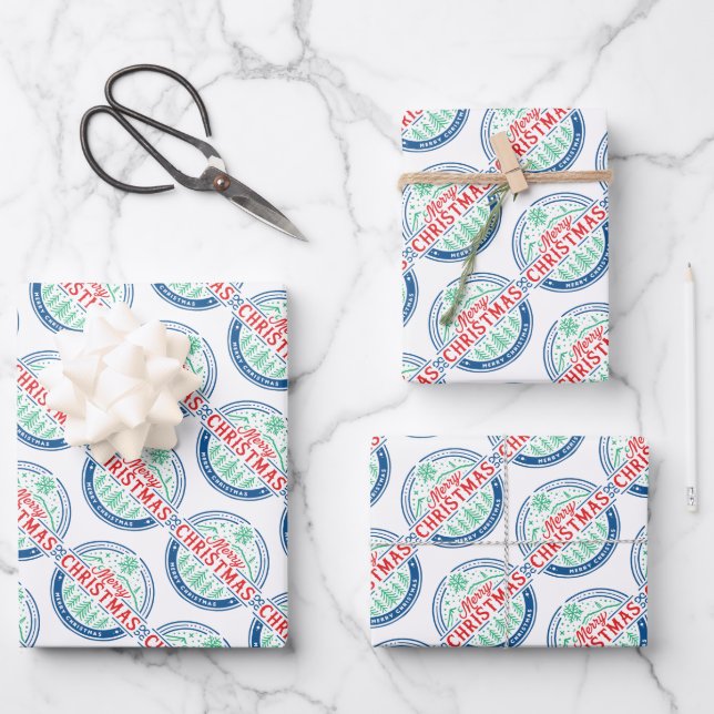 Merry Christmas 2 Geschenkpapier Set (Vorderseite)