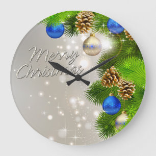 Merry Christmas 37 Wall Clock Option Große Wanduhr