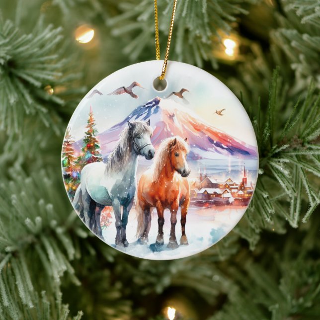 Merry Christmas - 7 Keramik Ornament (Baum)