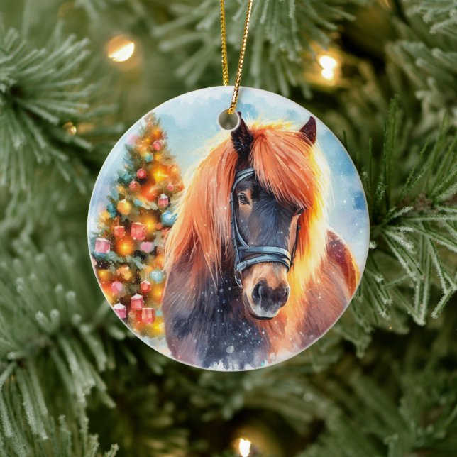 Merry Christmas - 9 Keramik Ornament (Baum)