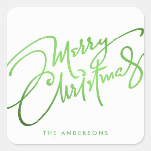 MERRY CHRISTMAS À MAIN STICKER VACANCES