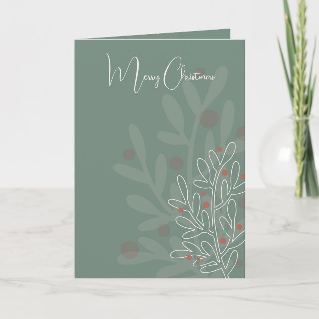 Merry Christmas abstract floral mistletoe Karte (Vorderseite)