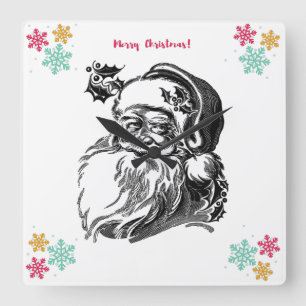 “Merry-Christmas” Acrylic Wall Clock Quadratische Wanduhr