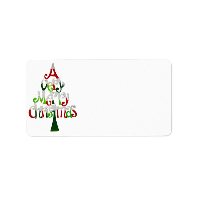 Merry Christmas Address Label Adressaufkleber (Vorne)