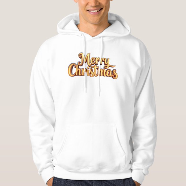 Merry Christmas als Goldener Schriftzug  Hoodie (Vorderseite)