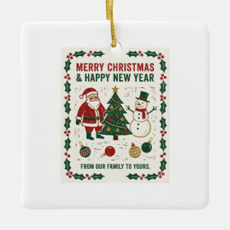 Merry Christmas and a Happy New Year Keramikornament