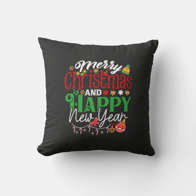 Merry Christmas And Happy New Year-67342 Kissen (Vorderseite)
