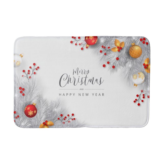 Merry Christmas And Happy New Year Badematte (Vorderseite)