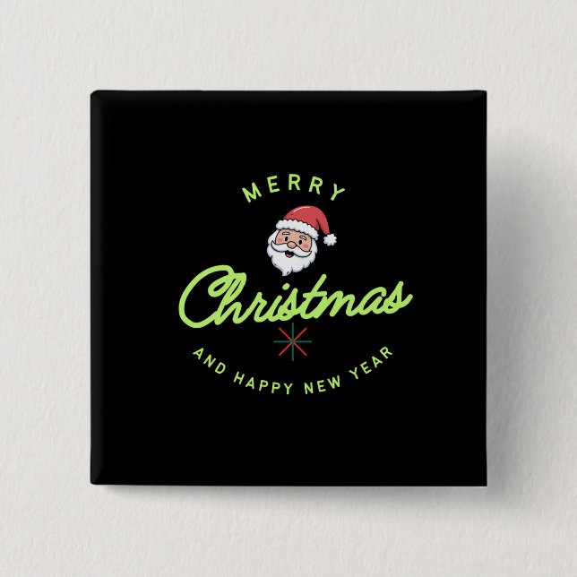 Merry Christmas and Happy New Year Button (Vorderseite)