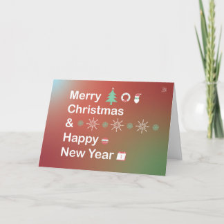 Merry Christmas and Happy New Year card Dankeskarte