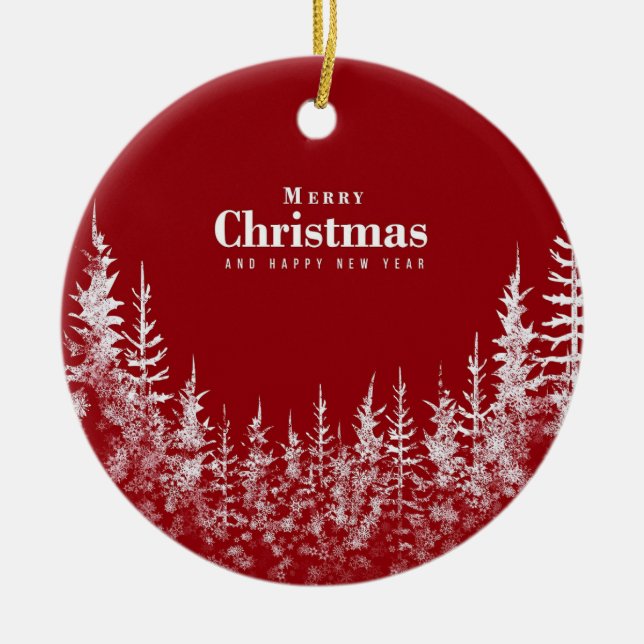 Merry Christmas and Happy New year card Keramik Ornament (Vorne)