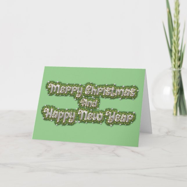 Merry Christmas And Happy New Year Einladung (Vorderseite)