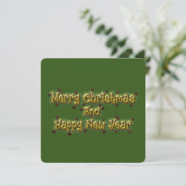 Merry Christmas And Happy New Year Einladung