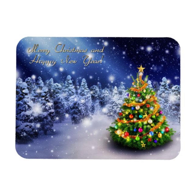 Merry christmas and happy new year magnet (Horizontal)
