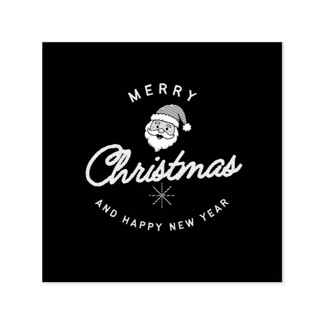 Merry Christmas and Happy New Year Permastempel (Design)