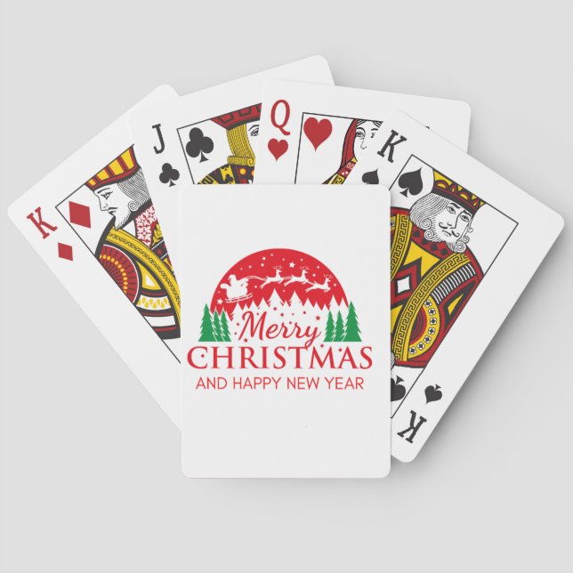 Merry Christmas And Happy New Year Spielkarten (Rückseite)