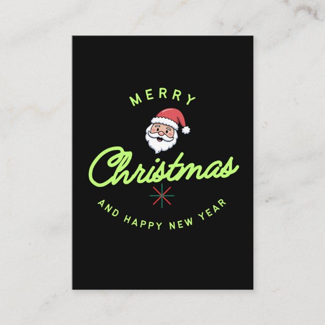 Merry Christmas and Happy New Year Telefonnummerkarte (Vorderseite)
