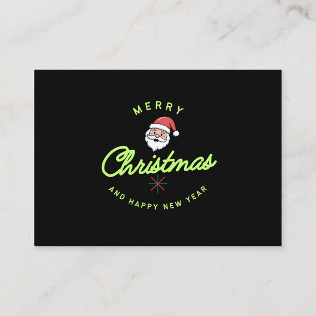 Merry Christmas and Happy New Year Visitenkarte (Rückseite)
