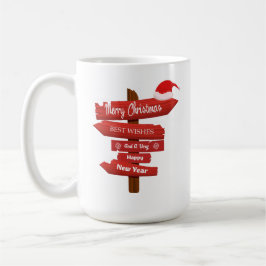 Merry Christmas and Happy New Year Wooden Arrows Kaffeetasse