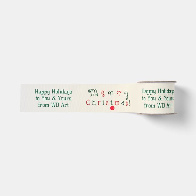 Merry Christmas and Ornament with Ombre Background Ripsband (Vorderseite)