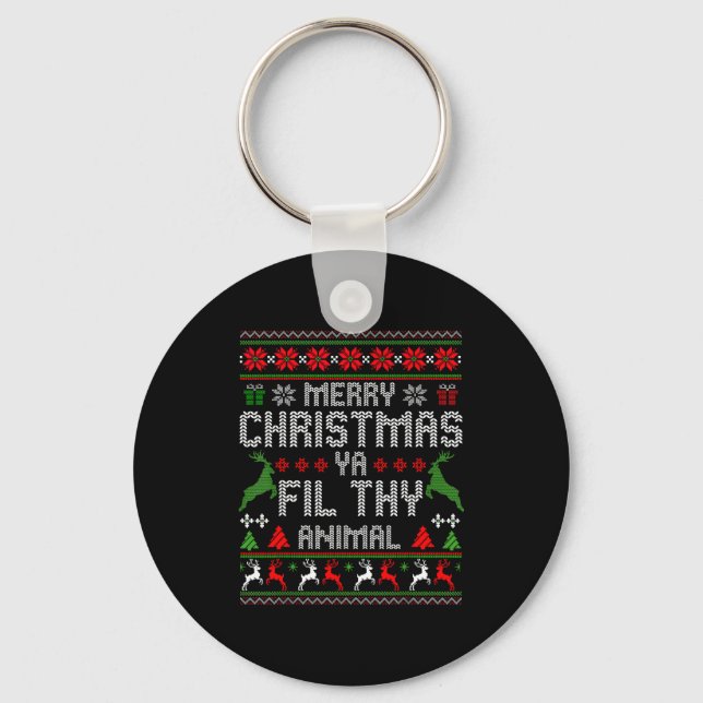Merry Christmas Animal Filthy Ya Xmas Pajama Chris Schlüsselanhänger (Vorderseite)