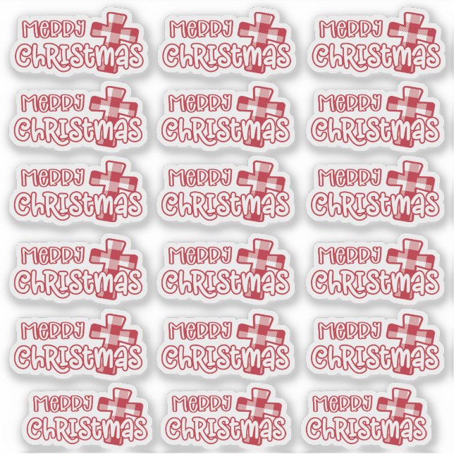 Merry Christmas Aufkleber (Vorderseite)