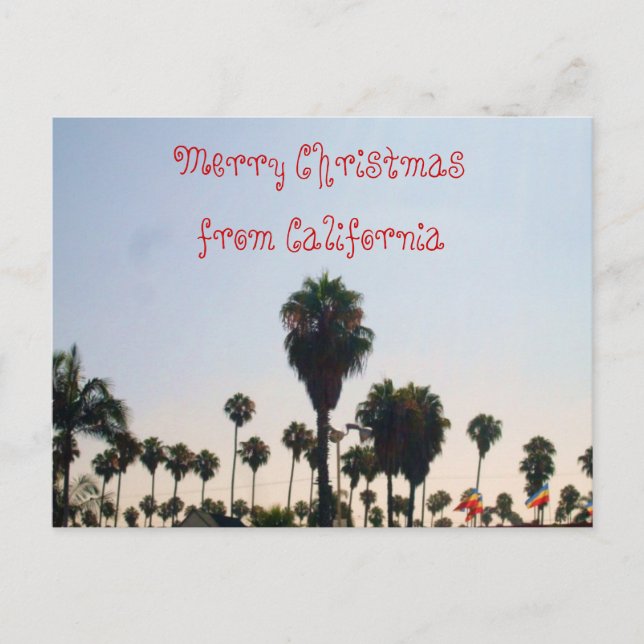 MERRY CHRISTMAS AUS KALIFORNIEN Postkarte (Vorderseite)