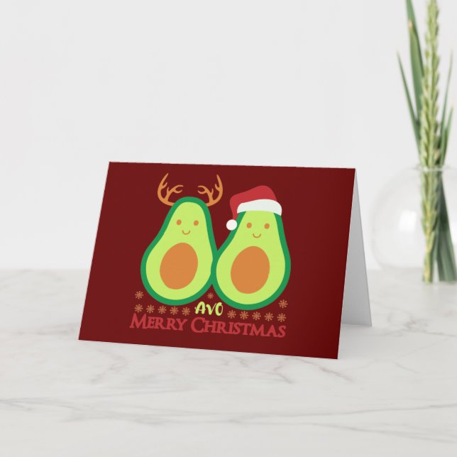  Merry Christmas Avocado  Feiertagskarte (Vorderseite)