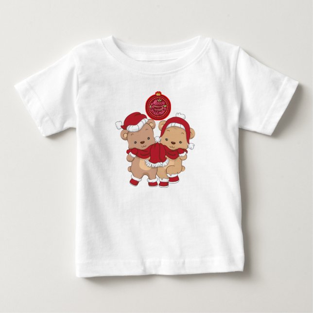 : Merry Christmas Baby Fine Jersey T-Shirt (Devant)