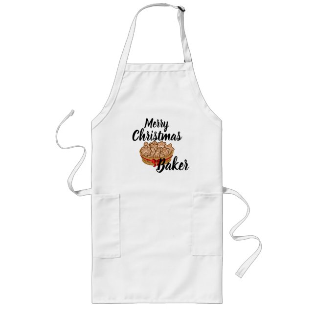 Merry Christmas Baker Apron Lange Schürze (Vorne)