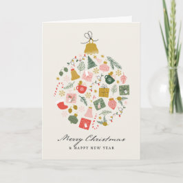 Merry Christmas bauble made up of gifts & presents Karte