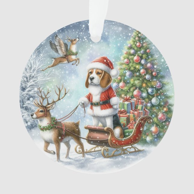 MERRY CHRISTMAS BEAGLE ORNAMENT (Vorderseite)