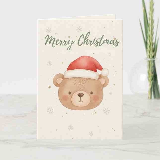 Merry Christmas Bear card Karte (Vorderseite)