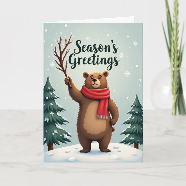 Merry Christmas Bear Karte (Vorderseite)