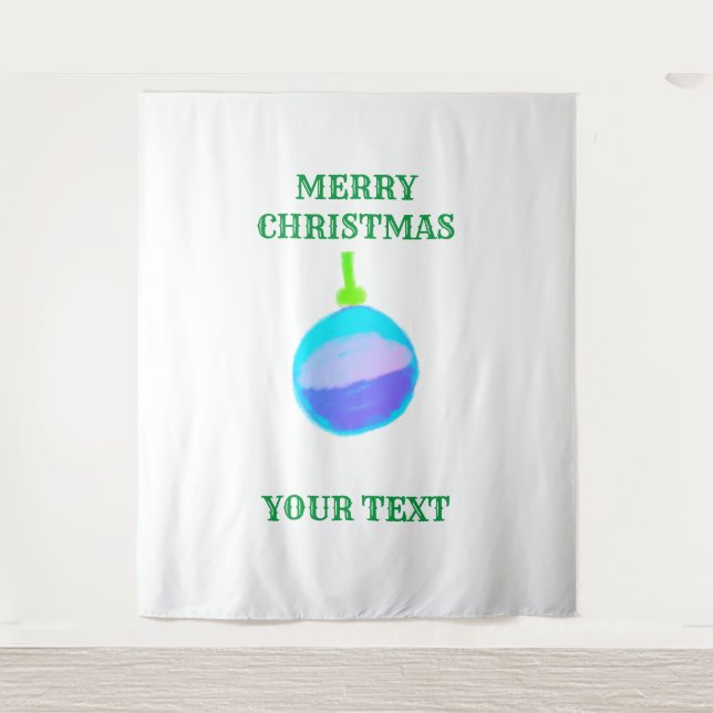 MERRY CHRISTMAS BELL TAPESTRIE WANDTEPPICH (Vorderseite)